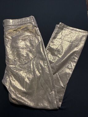 GAP Metallic Gold High-Rise Vintage Slim Pants